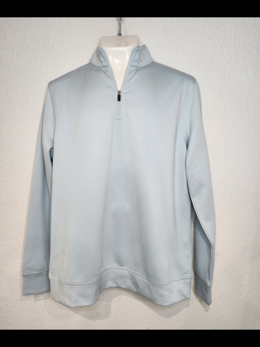 Hickey Freeman Light Blue Zip-Up Pullover Sweater